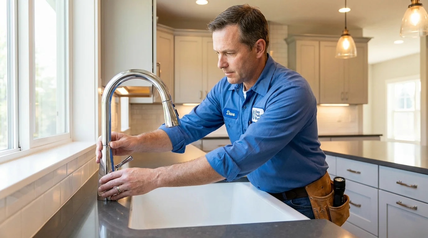 Kitchen faucet installation by Johns Plumbing LLC in Belcourt